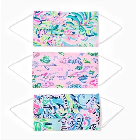 NWT Lilly Pulitzer Three Pack Face Masks Lilly’s Favorite Rainbow Pack - Picture 7 of 7